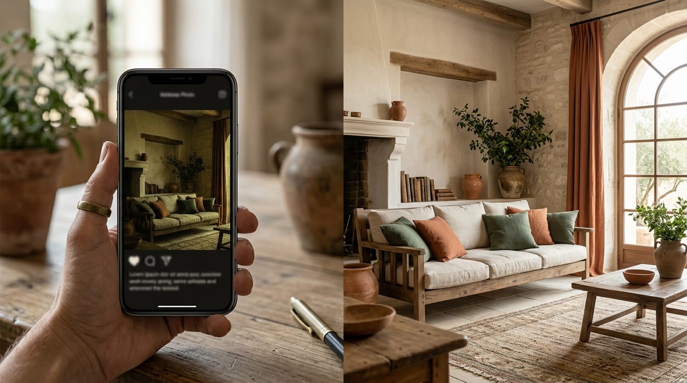 A split-screen showing a dark smartphone photo of a living room next to the — cover for Fix Your Listing Photos: AI Real Estate Enhancement